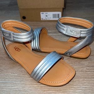 AUTH NIB UGG ETHENA SANDAL SILVER US 5